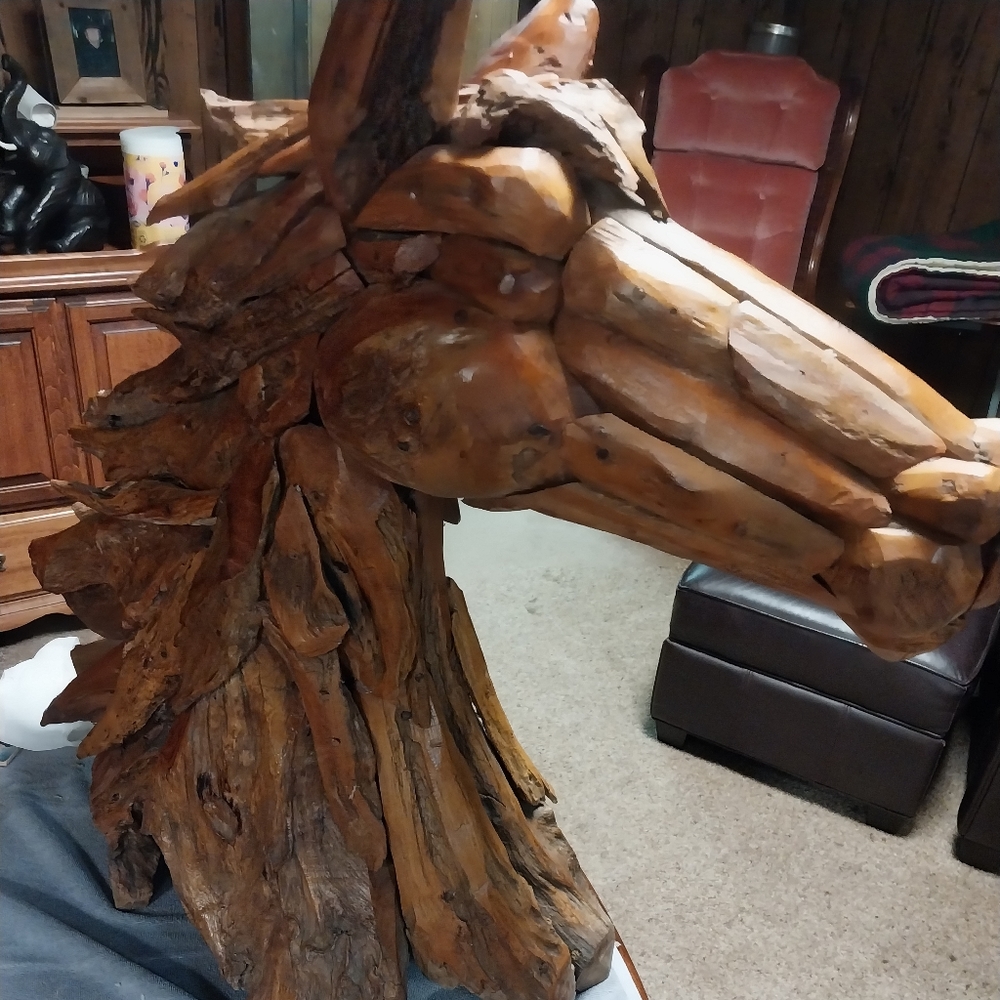 Hand made master crafted driftwood horse 3ft t x 36'l x18'w.driftwood brown - Picture 11 of 16